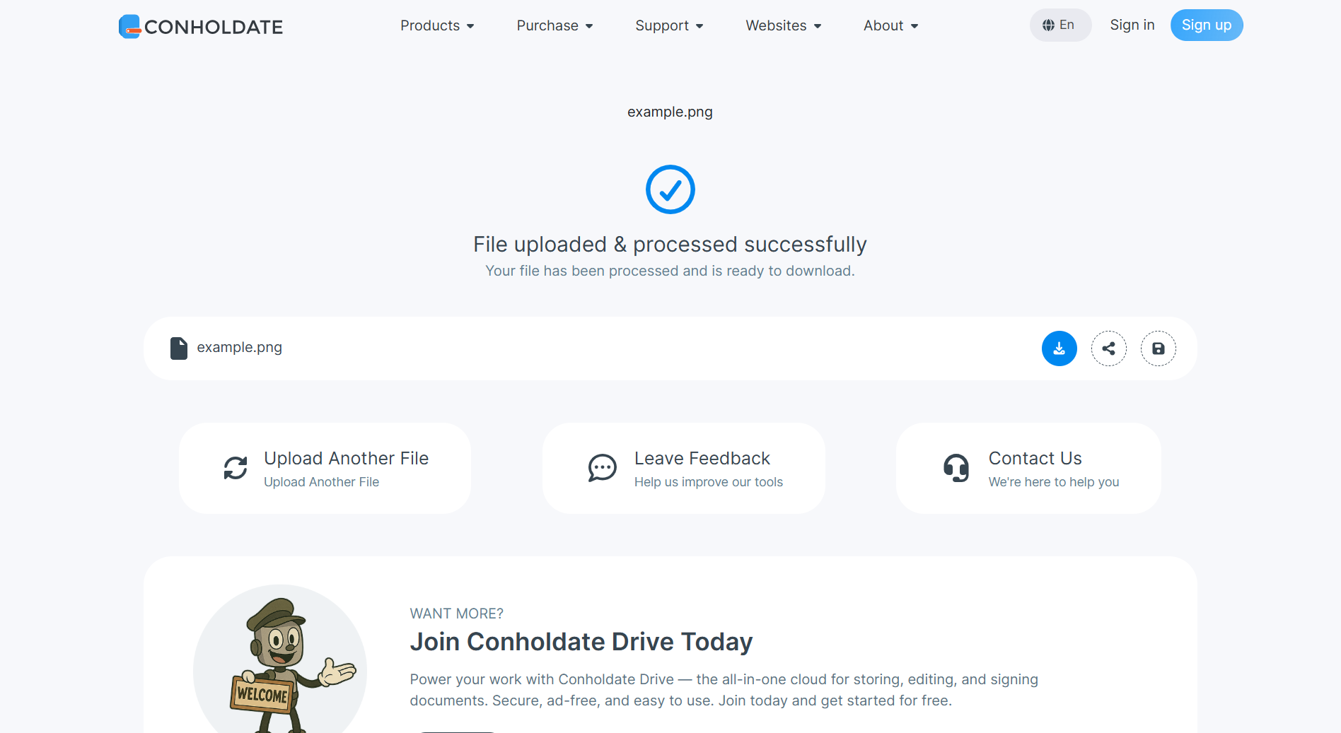 resulted page with compressed file