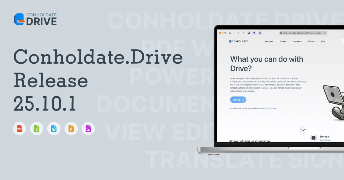 إصدار Conholdate.Drive 25.10.1