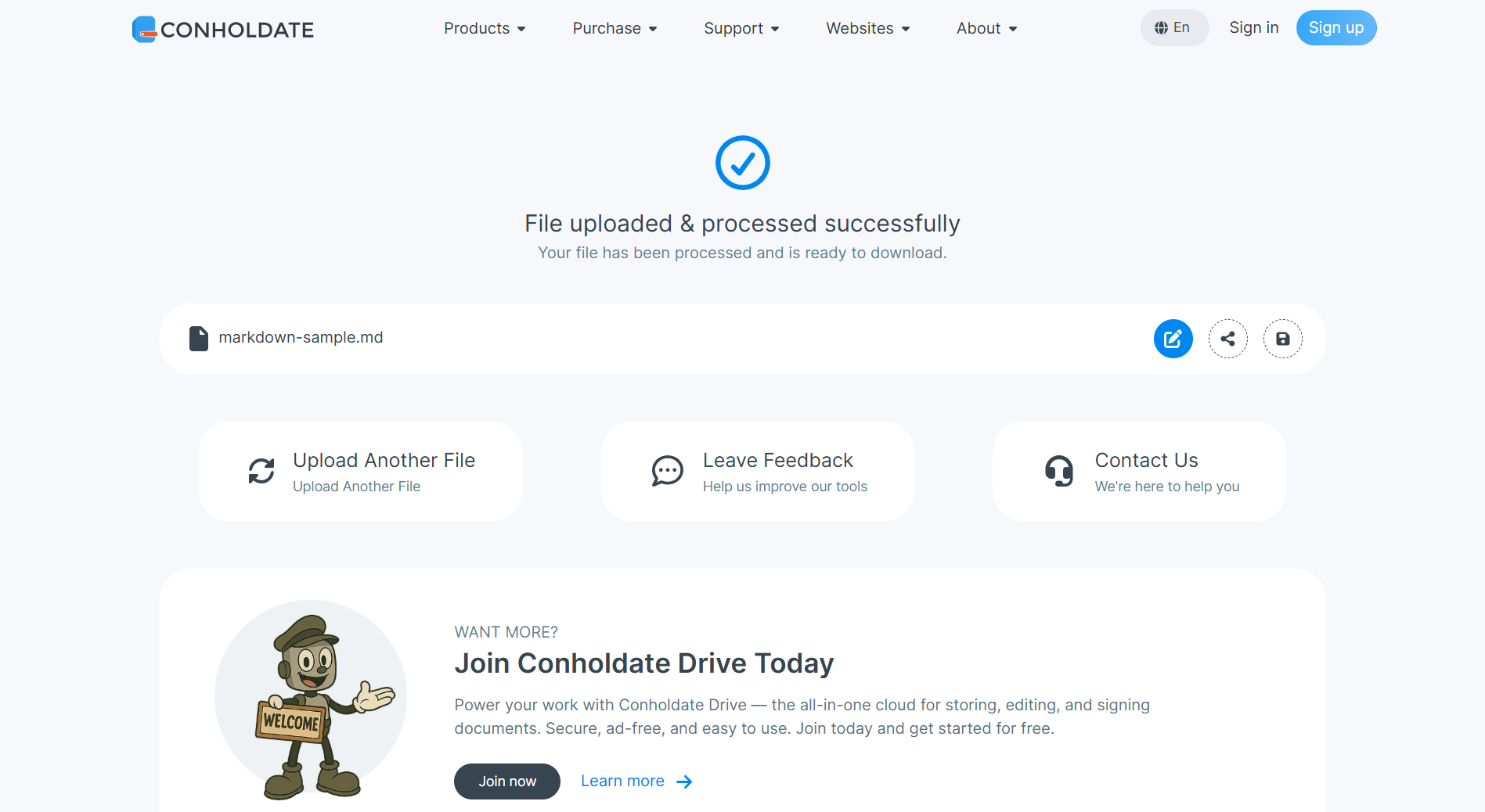 Abrir aplicación Editor para el archivo MD subido