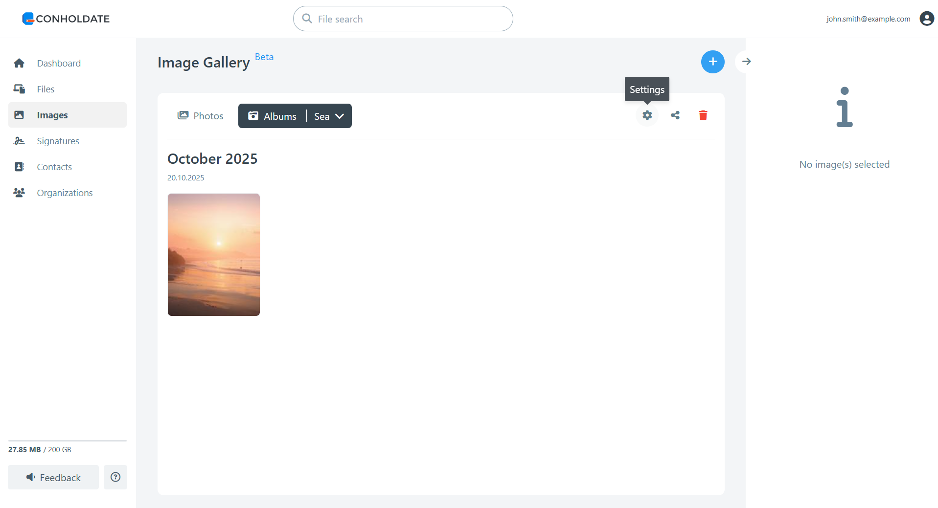 abrir configuración del álbum