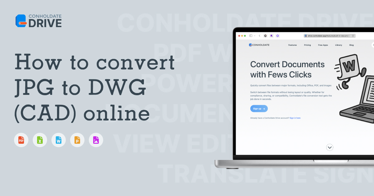 Cómo convertir JPG a DWG (formato CAD) en línea