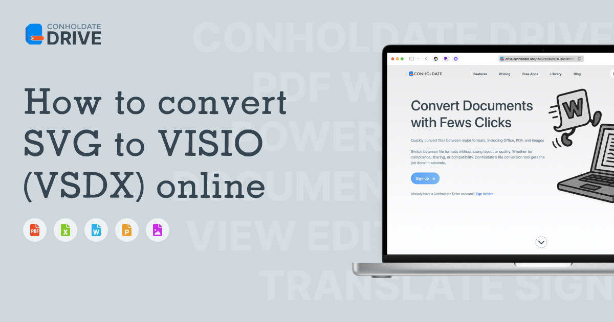 Comment convertir SVG en VISIO (VSDX) en ligne
