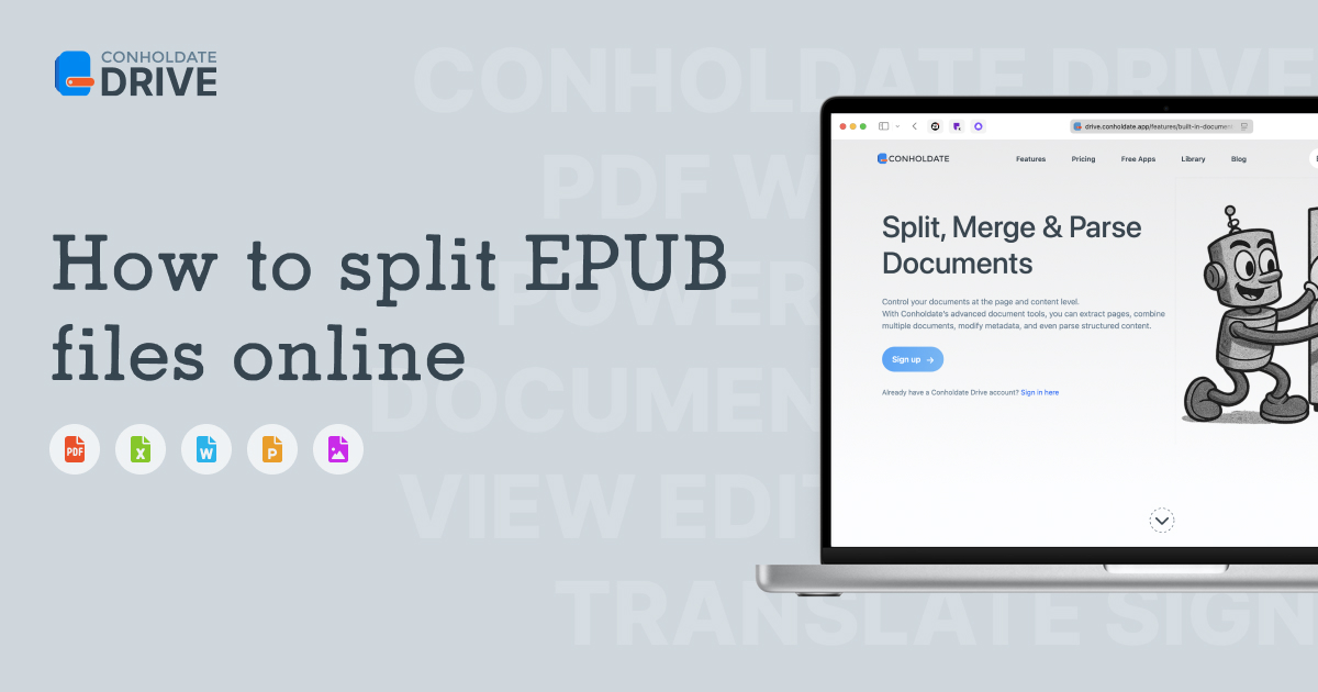 Come dividere o spezzare i file EPUB online