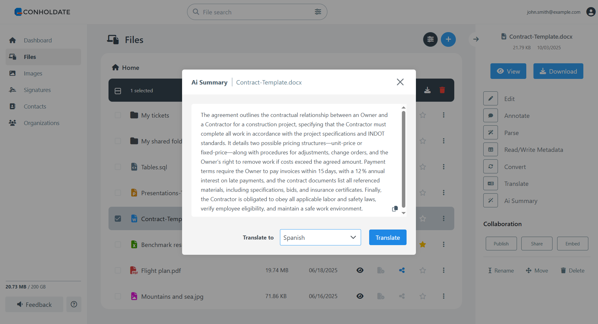 resulted document summary