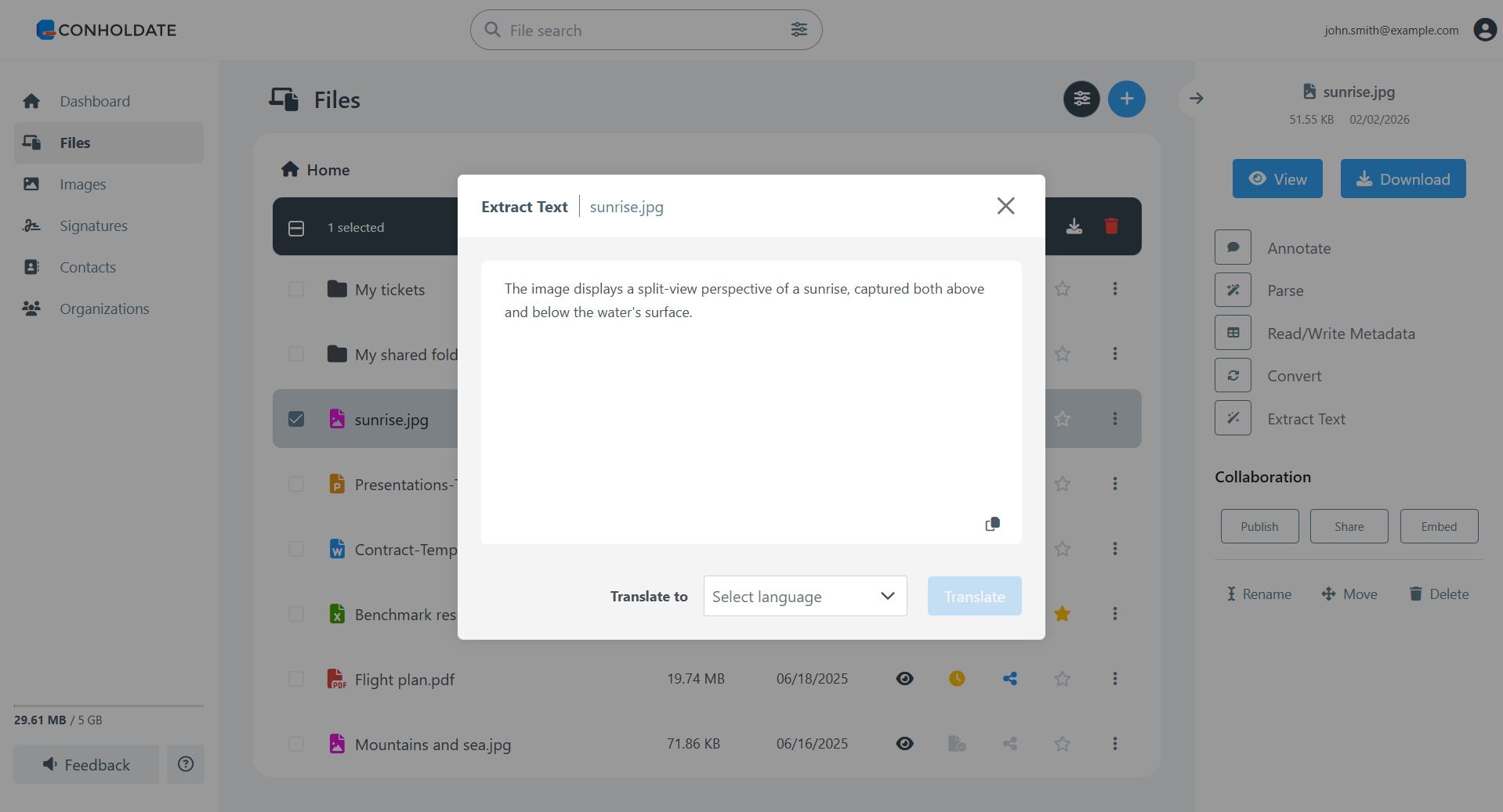 textual image description