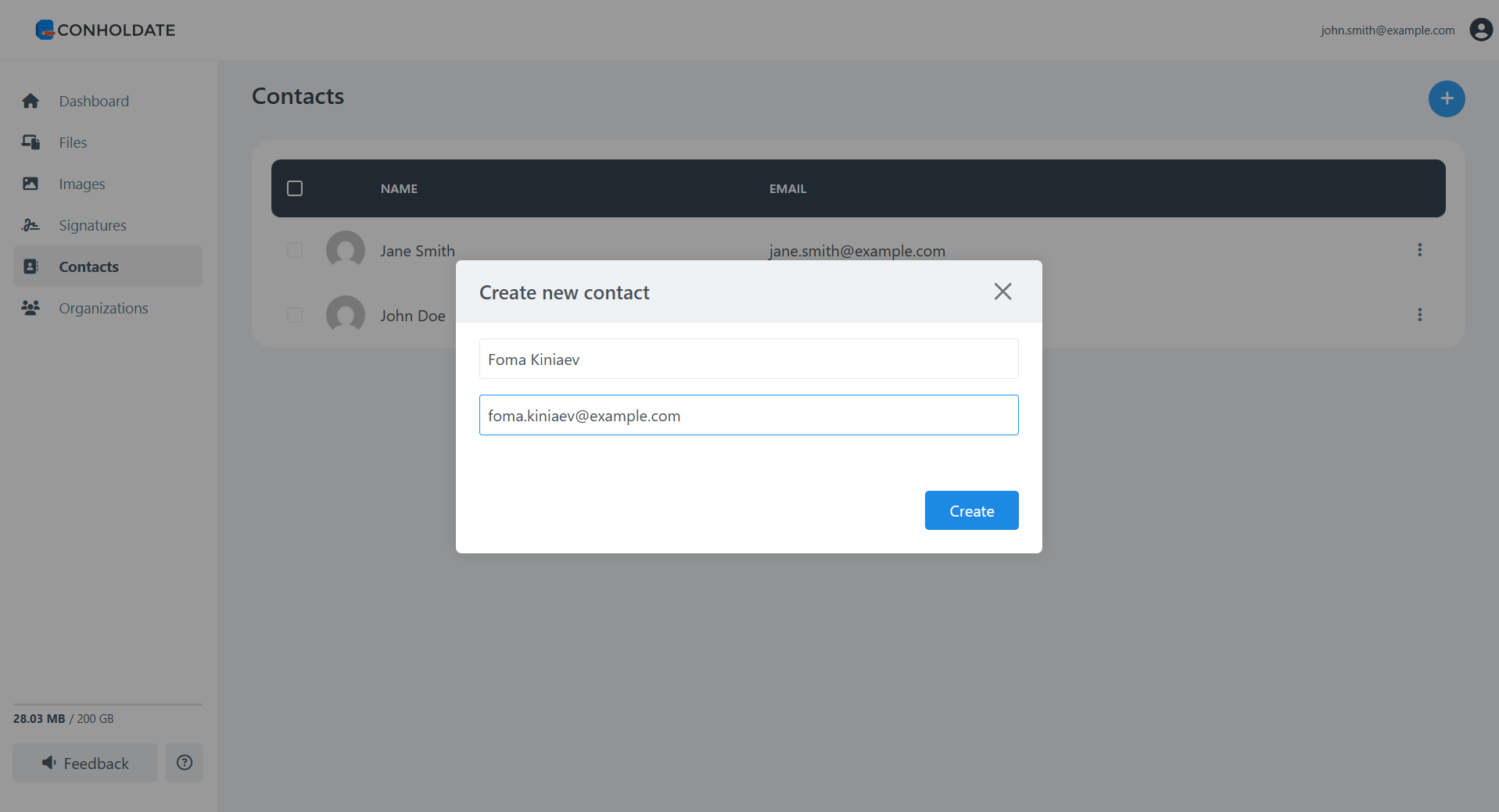 create contact