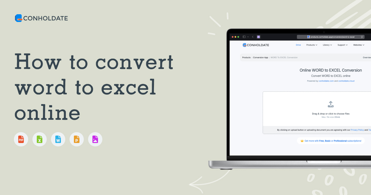 How to convert word to excel online
