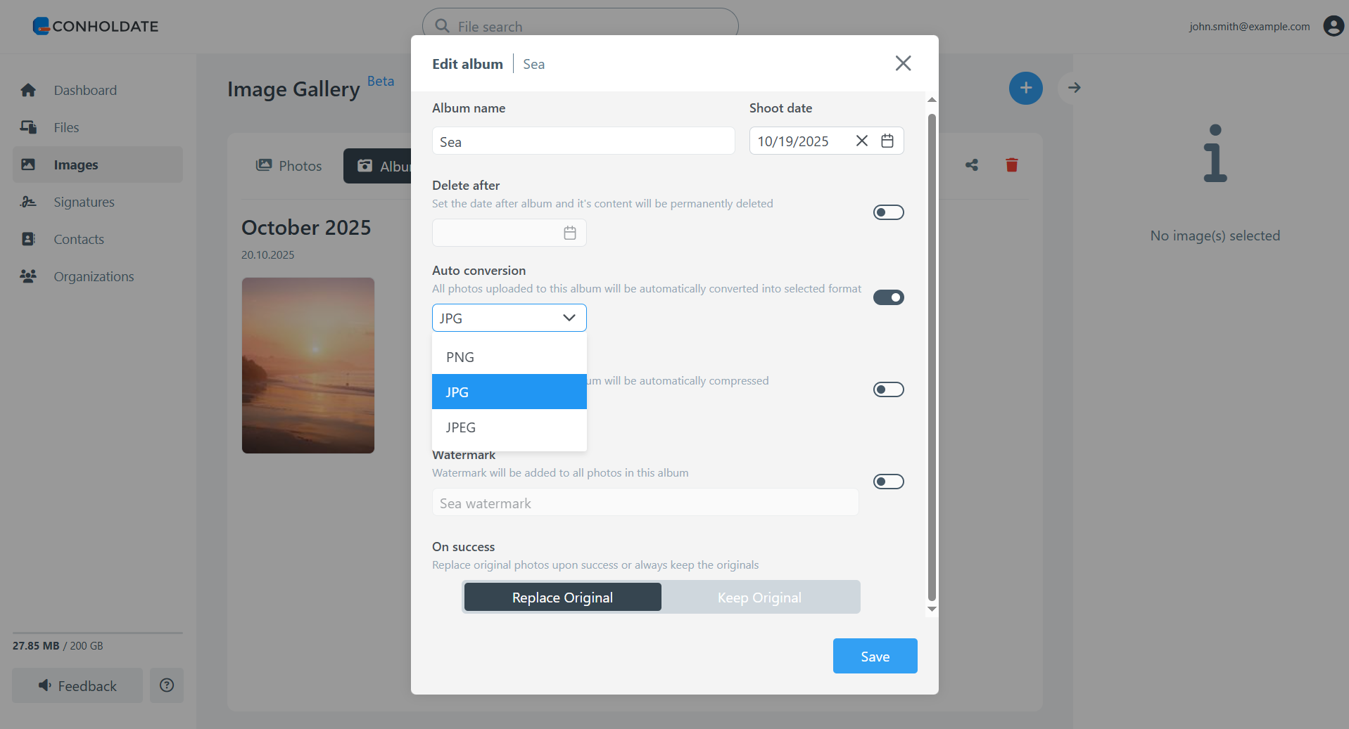 select auto conversion options